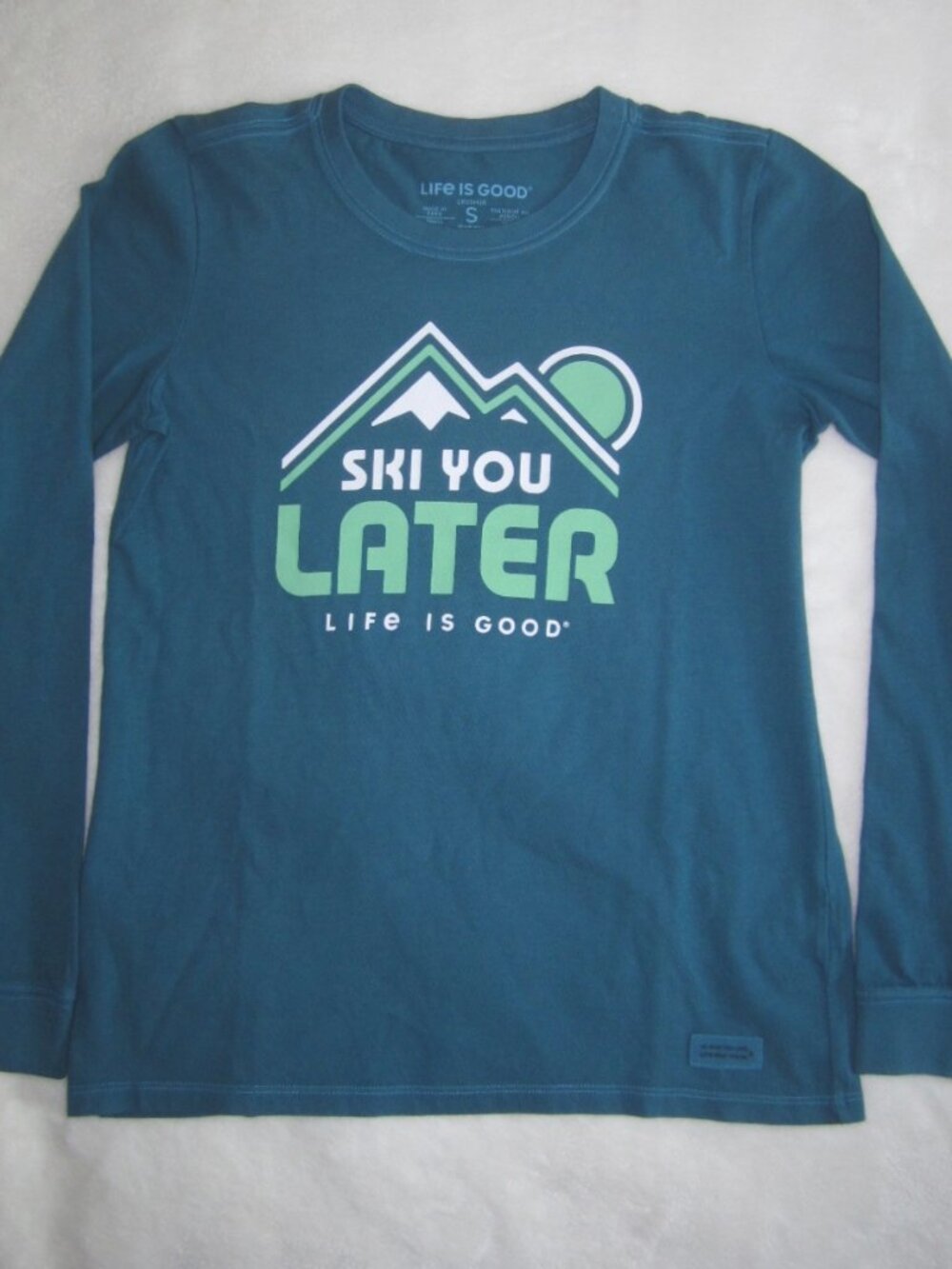NEW LIFE IS GOOD CRUSHER Ski You Later Long Sleeve Shirt Women’s Small
